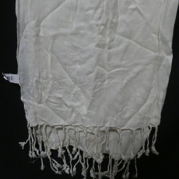 Sheer Shawl | Plaid Dyed | Cream - Picture 7 of 14